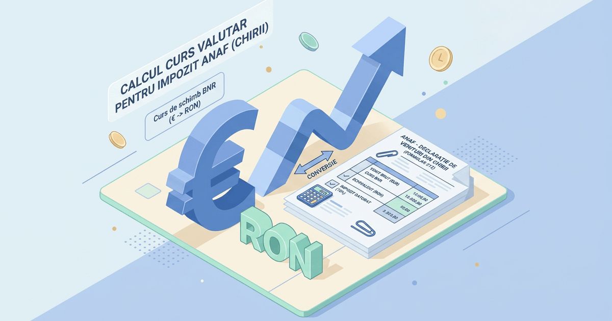 Transformare curs euro pentru chirie la ANAF