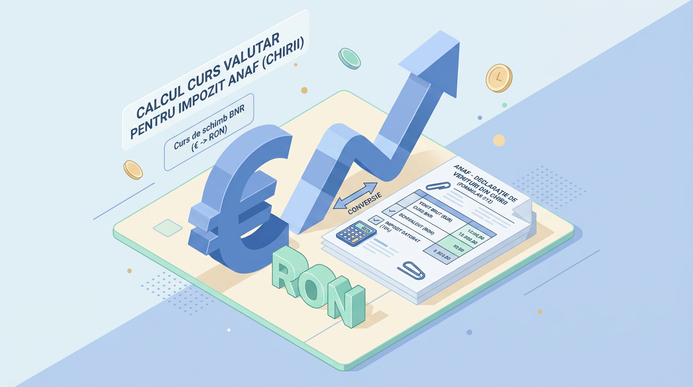Transformare curs euro pentru chirie la ANAF