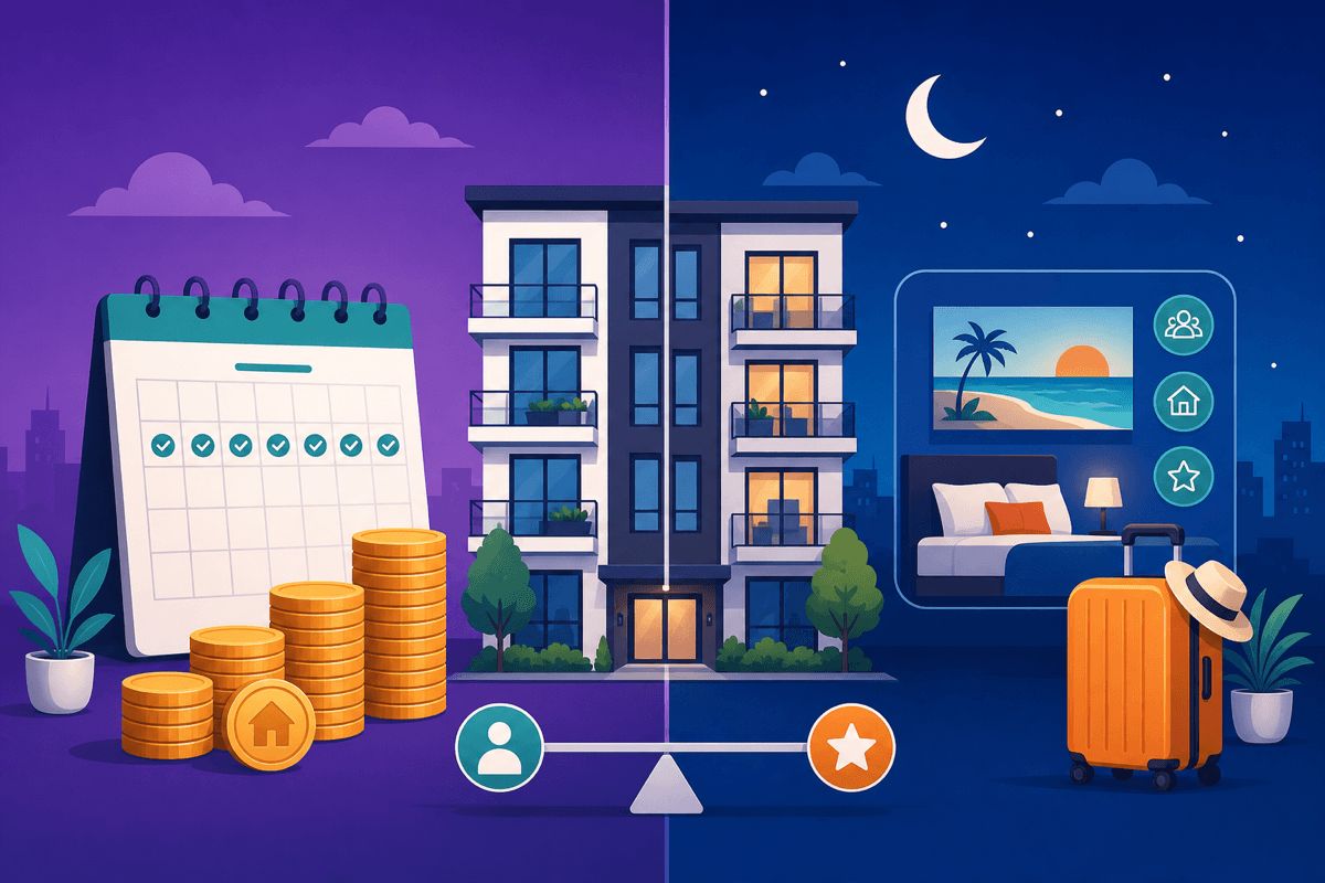 Comparativ chirie termen lung și Airbnb același apartament