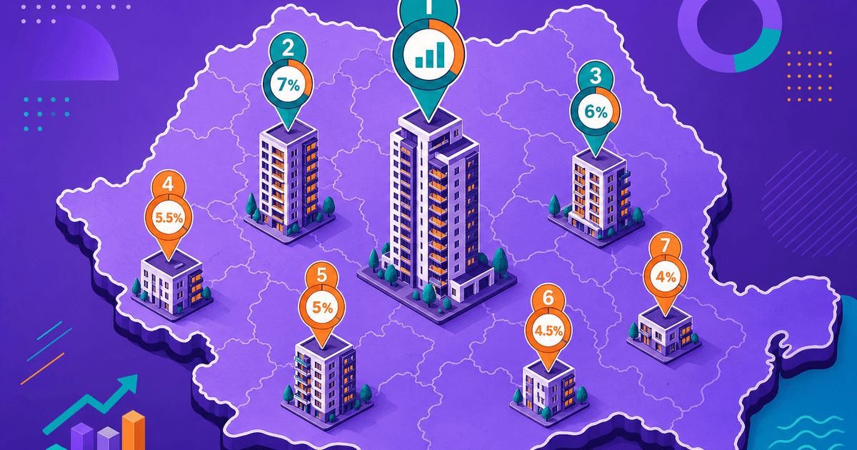 Randament închiriere apartamente pe orașe România 2026