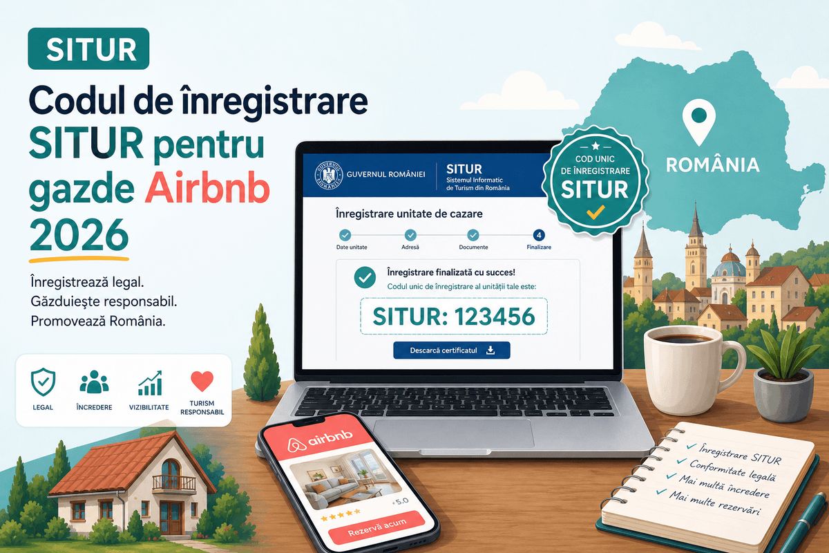 Status cod SITUR iulie 2026 pentru gazde Airbnb și Booking Status cod SITUR iulie 2026 pentru gazde Airbnb și Booking