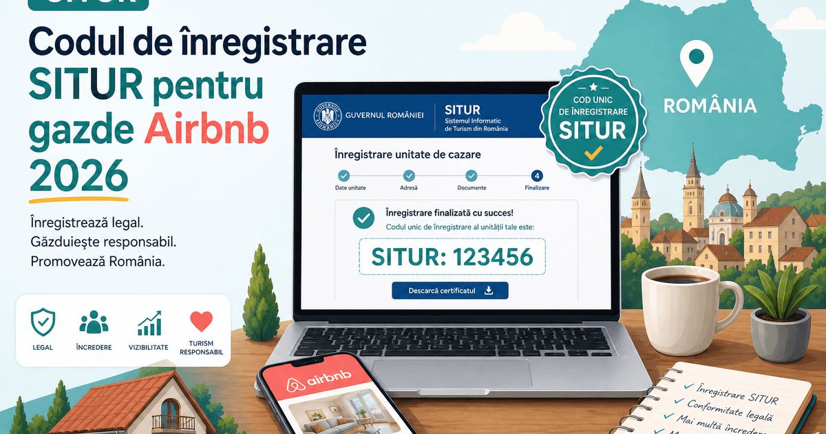 Status cod SITUR iulie 2026 pentru gazde Airbnb și Booking