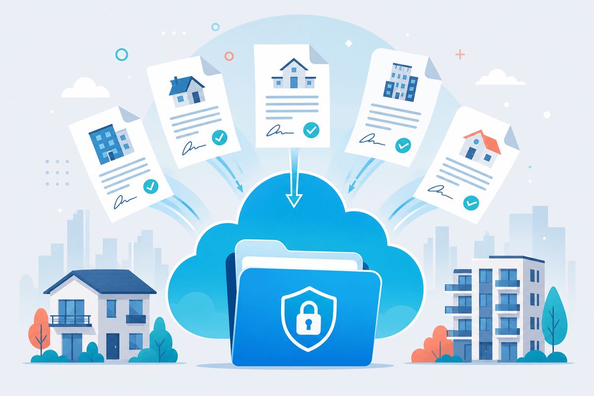 Stocare securizată în cloud pentru documente de închiriere imobiliară